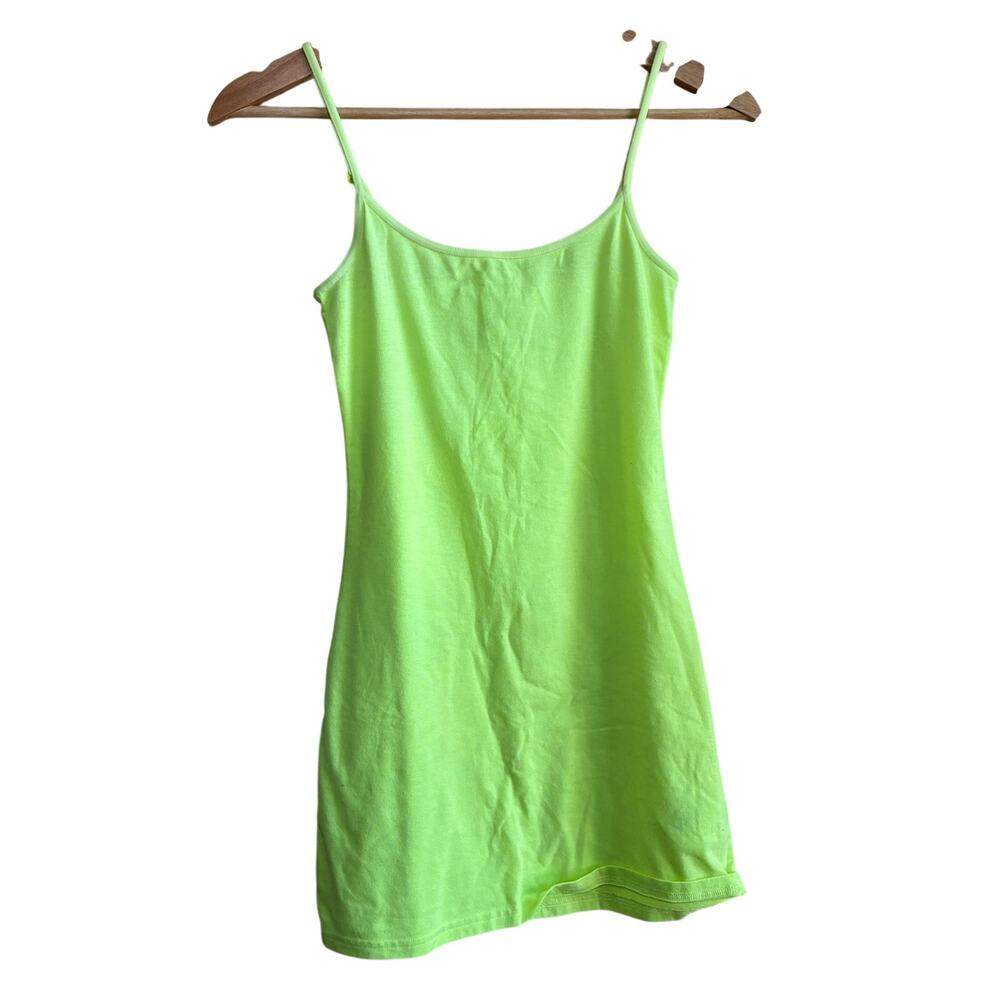 DIVIDED H&M bright neon yellow spaghetti strap cami women's size XS tank top